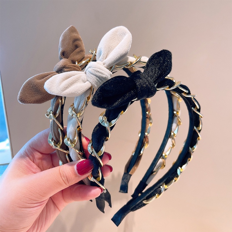 Flgo Băng Đô Thắt Nút Bằng Nhung Thắt Nơ Cổ Điển Thanh Lịch Làm Đạo Cụ Chụp Ảnh Tiệc Tùng Sân Kh