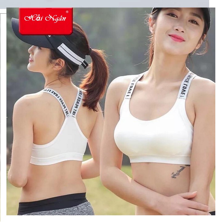 ÁO NGỰC TẬP GYM THỂ THAO QC17 FREESIZE NGỰC DƯỚI 86CM 2 MÀU ĐEN VÀ TRẮNG, áo bra tập gym, a