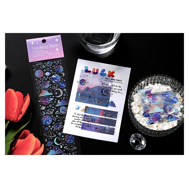 Sticker trang trí sổ nhiều kích thước, hình dán sticker chủ đề PHÁT SÁNG TRONG BÓNG TỐI cá tính