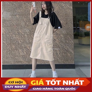 Váy yếm 2 túi trước chất thô hàn cực xinh