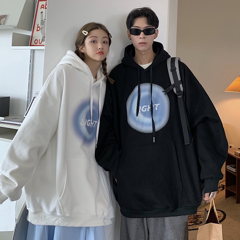 Áo hoodie tay dài dáng rộng in chữ phong cách Hàn Quốc thời trang cho nam và nữ size lớn 2021 size S-3XL | BigBuy360 - bigbuy360.vn