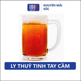 Hàng KM Sale 20% - CỐC , LY THỦY TINH CÓ QUAI TAY CẦM UỐNG BIA 400ML