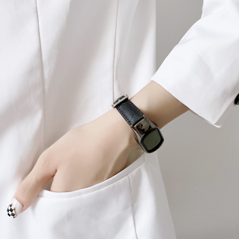 Dây Đeo Bằng Da Cho Đồng Hồ Thông Minh Mi Band 7 6 / 5 / 4 / 3