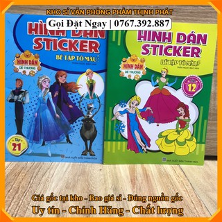 HÌNH DÁN STICKER BÉ TẬP TÔ  MÀU.