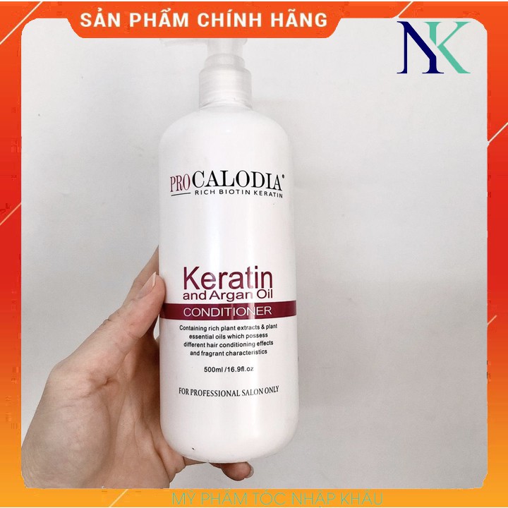 DẦU XÃ CALODIA KERATIN PHỤC HỒI TÓC HƯ TỔN NẶNG 500ML