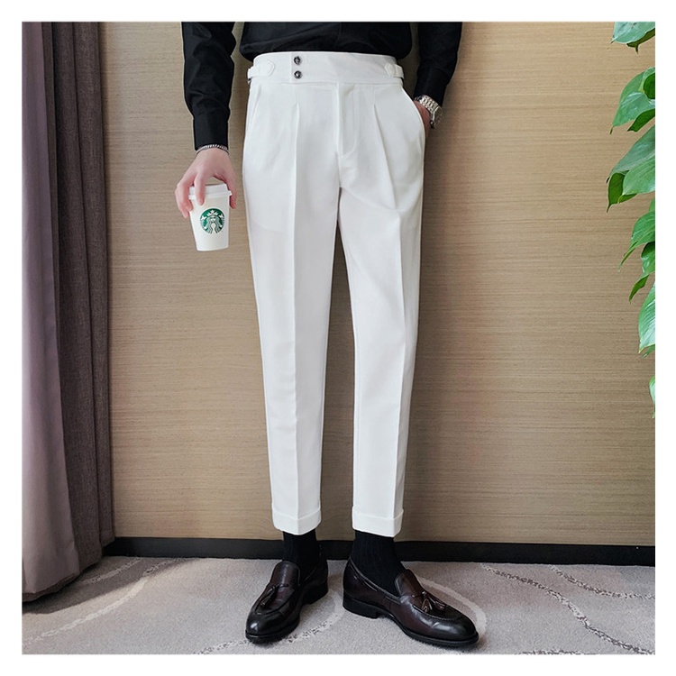 Quần âu Sidetab baggy nam cạp cao Premium, Quần vải Tuyết mưa, thoáng mát, không bai, không nhàu, dễ mặc đi làm, đi học