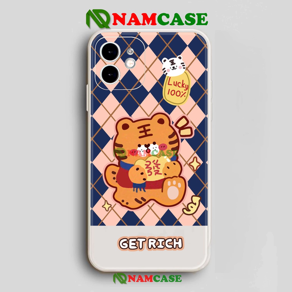 Ốp lưng iPhone cặp đôi cạnh viền vuông silicon dẻo cho iphone 6/6s/7/8/X/XS/XR/11/12/13 Pro Plus Max Hổ tiger cute