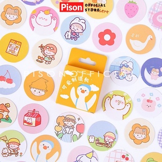 Hộp sticker Nhiều mẫu Pison dễ thương, hình dán cute trang trí đáng yêu giá rẻ – 1 bộ