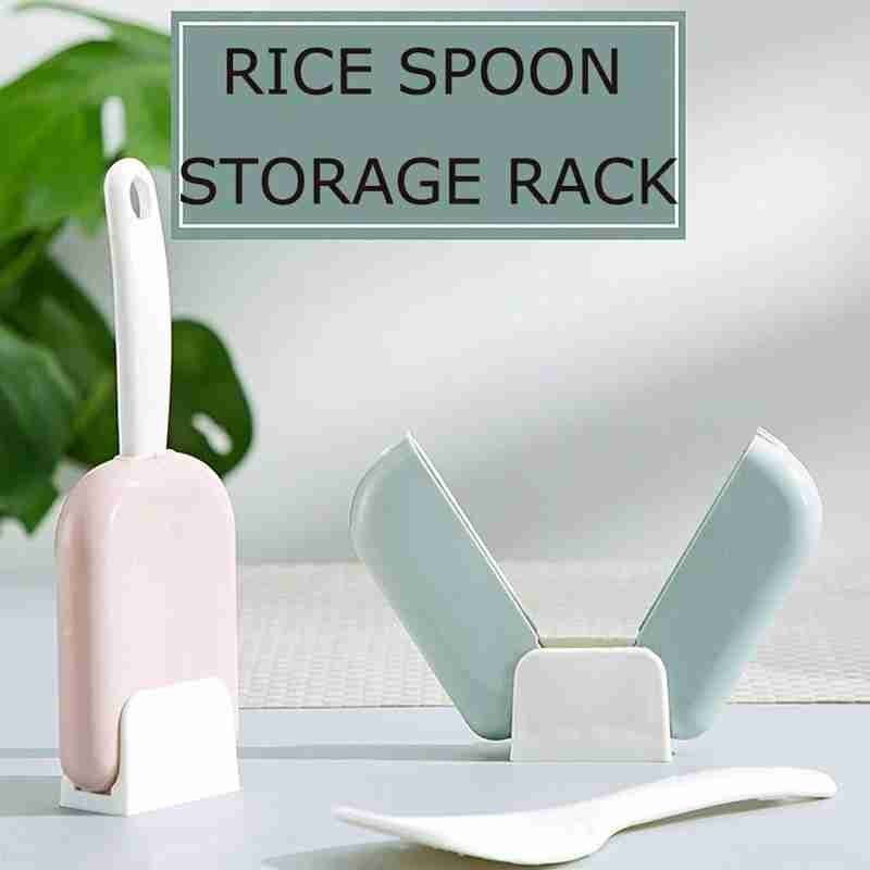 Set đế đỡ vá xới cơm tự đóng mở nắp chống bụi bẩn chống dính tiện lợi cho nhà bếp