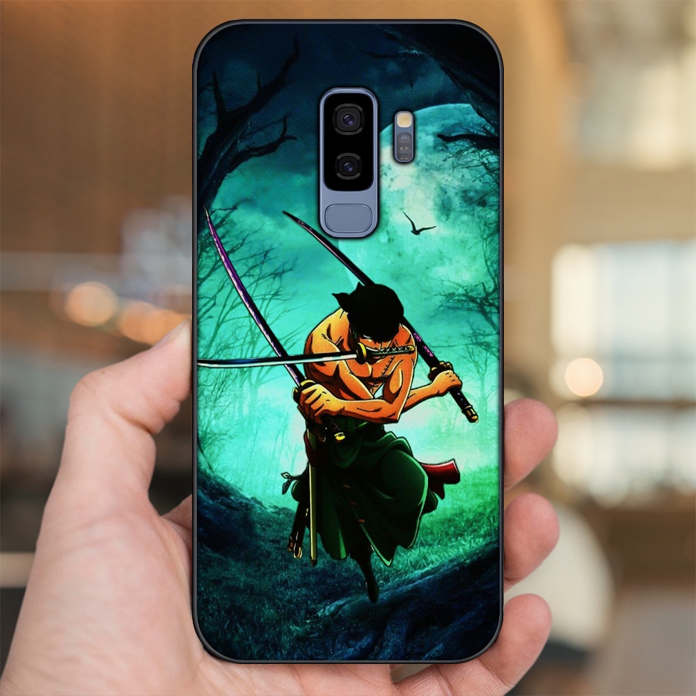 Ốp lưng Samsung S9 Plus viền đen in hình Zoro One Piece