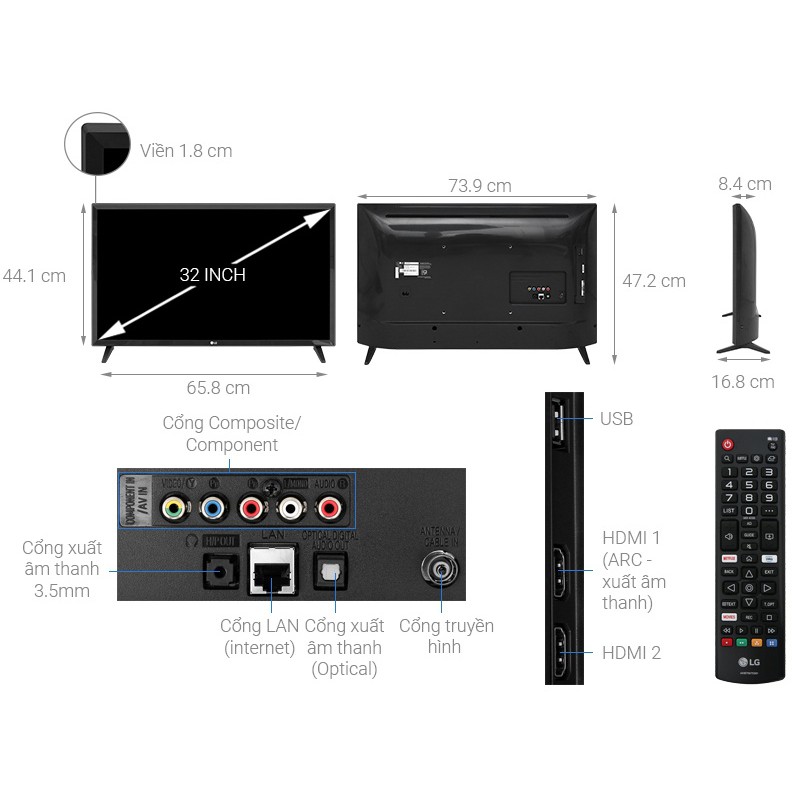 Tivi LG Smart HD 32 inch 32LM570BPTC