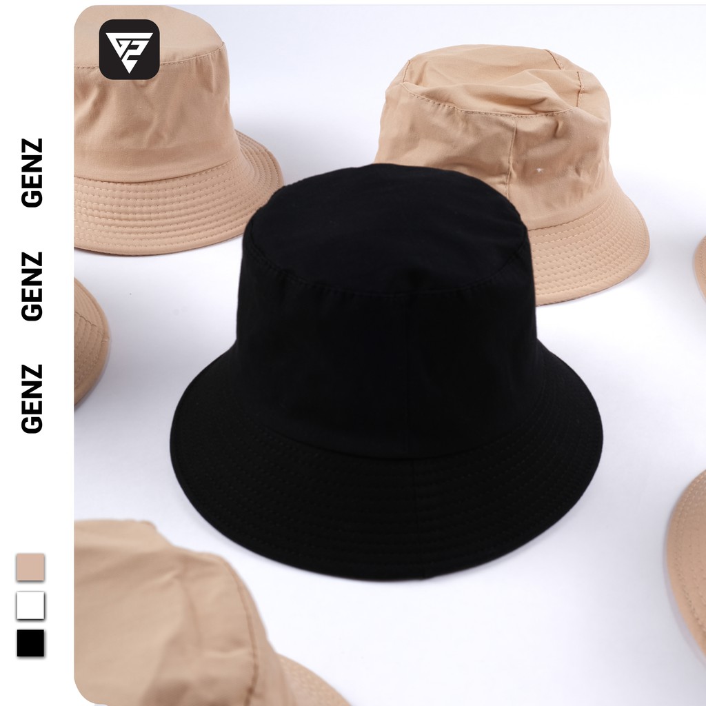 Nón bucket tròn vành GENZ trơn nhiều màu phong cách Ulzzang Unisex ZA005