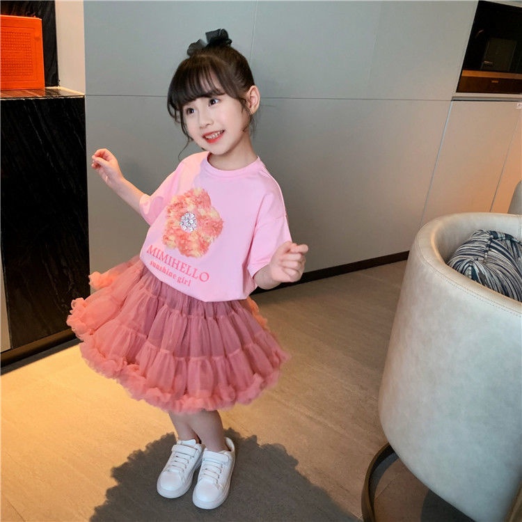 Chân Váy Lưới Xếp Ly Kiểu Phương Tây Thời Trang Mùa Hè Xinh Xắn Cho Bé Gái