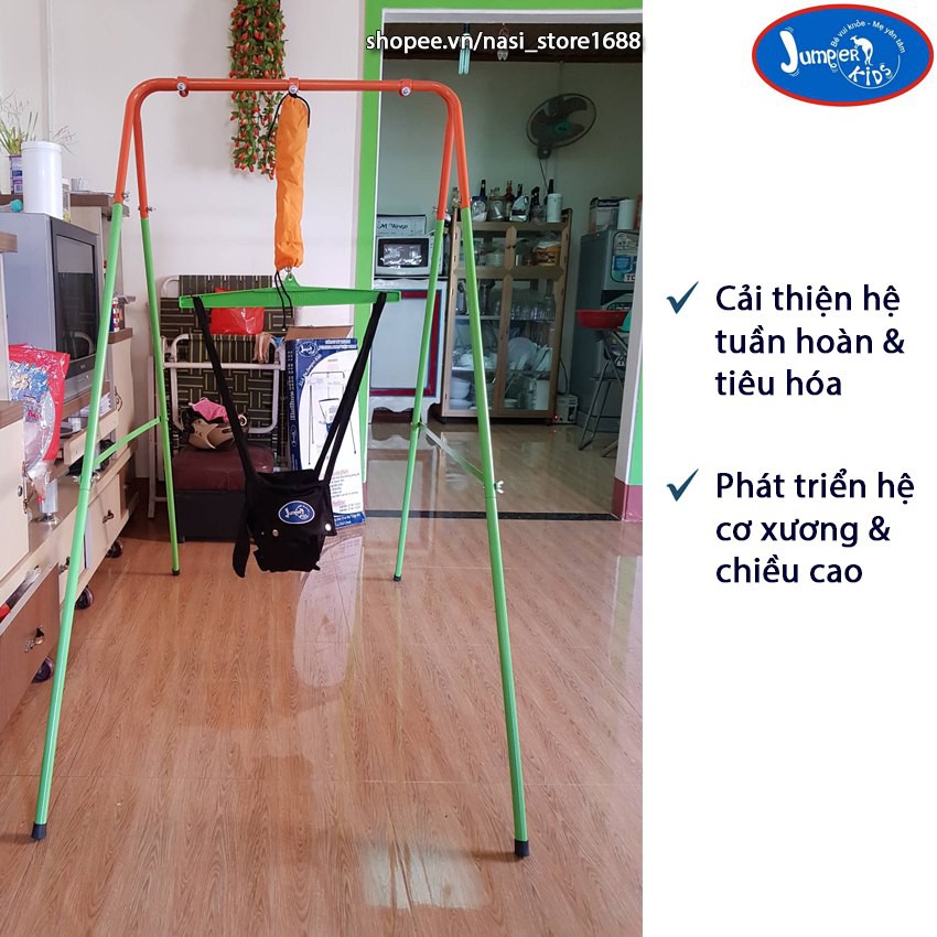 [Voucher Giảm Ngay 50K] Combo xích đu nhún nhảy tập đi cho bé Jumper Kids JPK101 & ghế xích đu tích hợp bàn ăn dặm