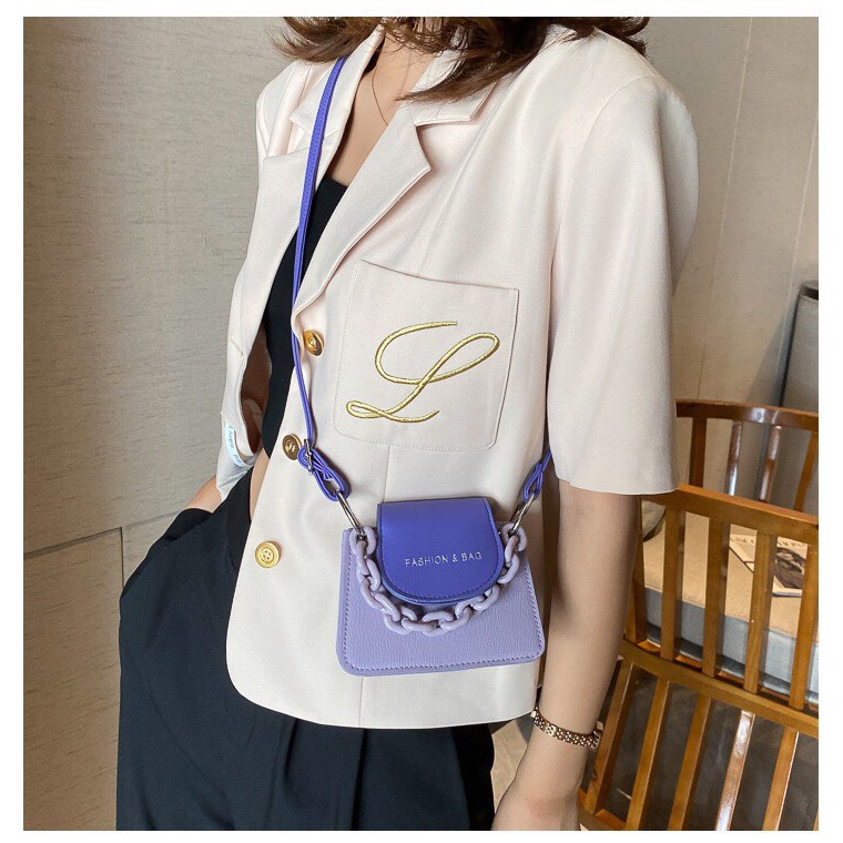 Túi đeo chéo nữ  𝑭𝑹𝑬𝑬𝑺𝑯𝑰𝑷  Túi xách nữ mini phối màu Fashion &amp; Bag TD13