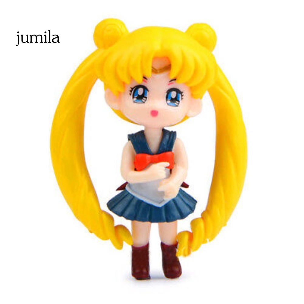 Set 4 mô hình thủy thủ mặt trăng trang trí bàn làm việc hoặc trang trí bánh kem