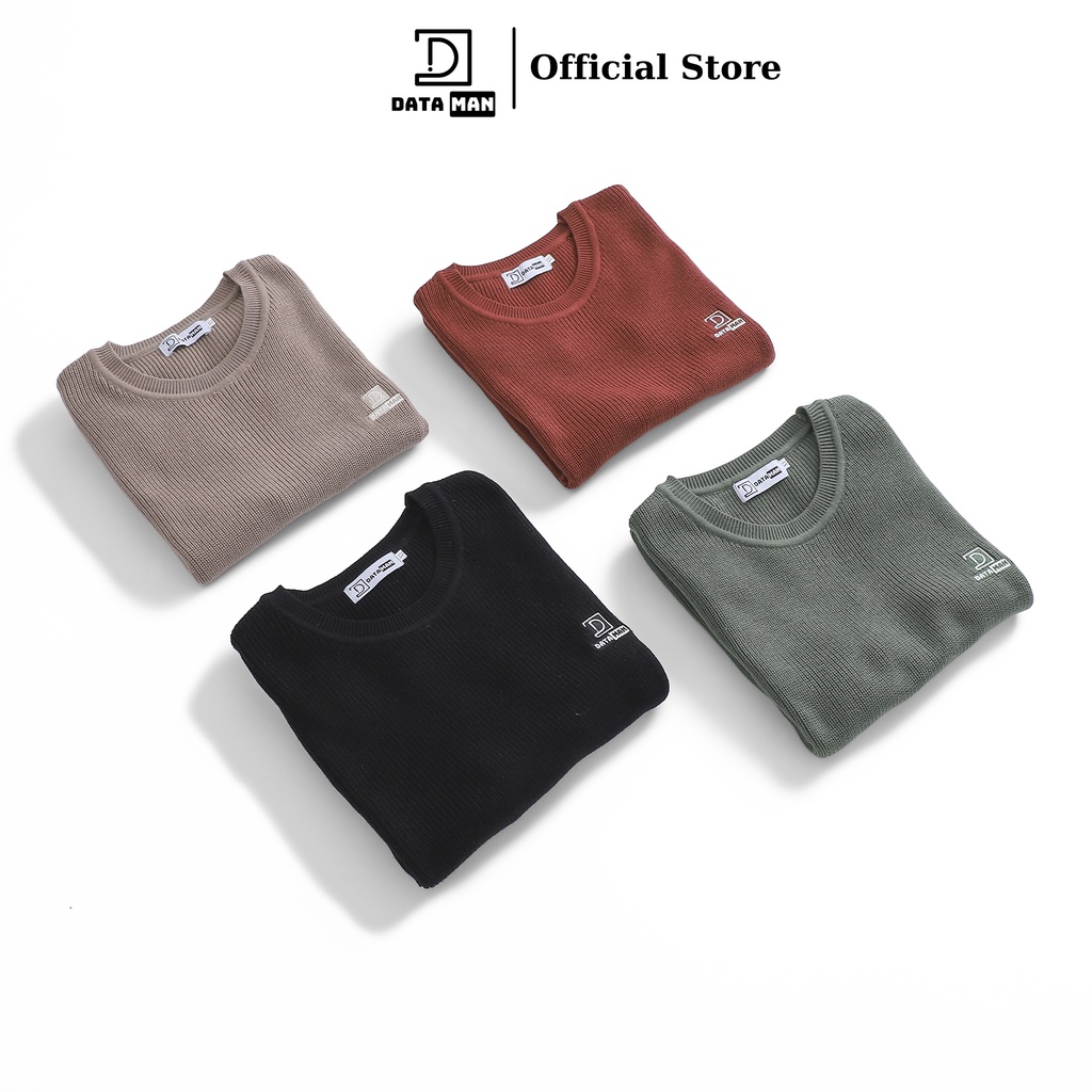 Áo gile len nam DATAMAN cao cấp, cổ tròn unisex, thêu logo ở ngực, chất liệu len Cashmere, style Hàn Quốc - GILEDT22-10
