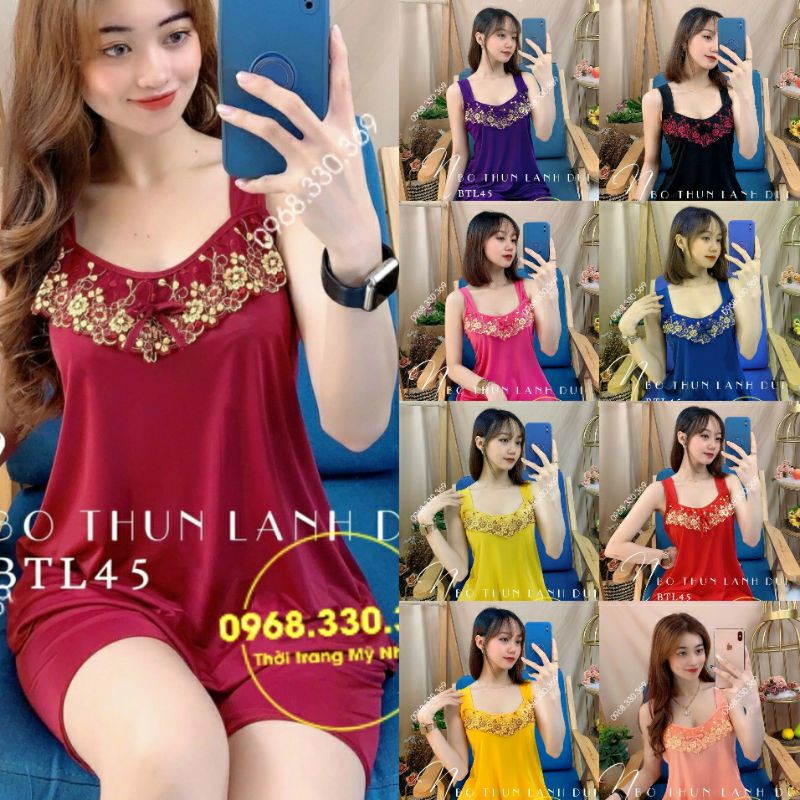 [Mã 1010FASHIONSALE1829 giảm 10K đơn 50K] Đồ bộ thun lạnh đùi phối ren đẹp