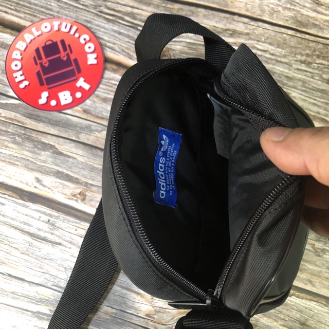 Túi đeo chéo nam Adidas Mini cao cấp unisex hàn quốc đi chơi học chất da màu đen giá rẻ đeo hông thời trang chống nước