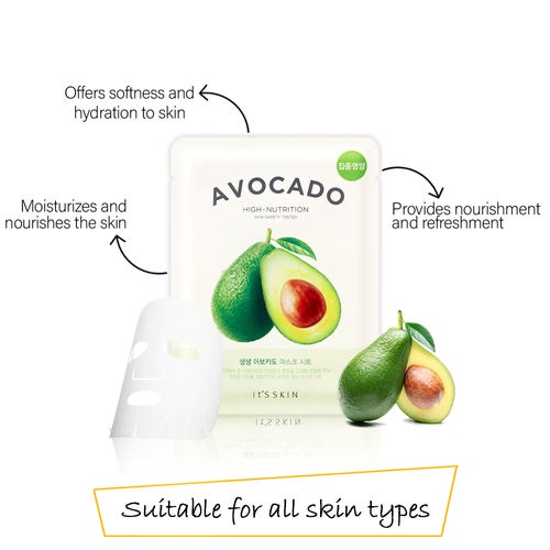 [Mã COSCOCOT3 -8% đơn 250K] Mặt nạ dưỡng ẩm It's Skin The Fresh Mask Sheet Avocado 21g