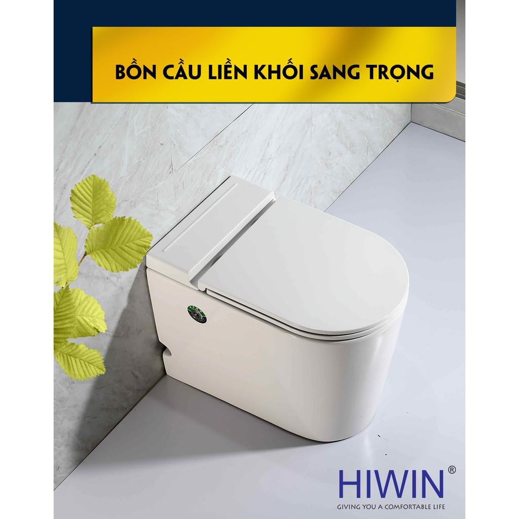 Bồn cầu nguyên khối không két nước sứ cao cấp Hiwin MT-6040