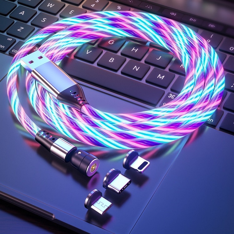 Dây Cáp Sạc Nam Châm 3 Đầu, Xoay 360 Độ, Sac Cho Các Loại Điện Thoại - Bảo Hành 6Tháng