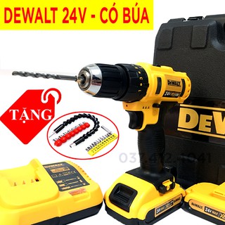 Máy khoan pin Dewalt 24v - Máy khoan pin cầm tay - máy khoan bê tông- Khoan búa