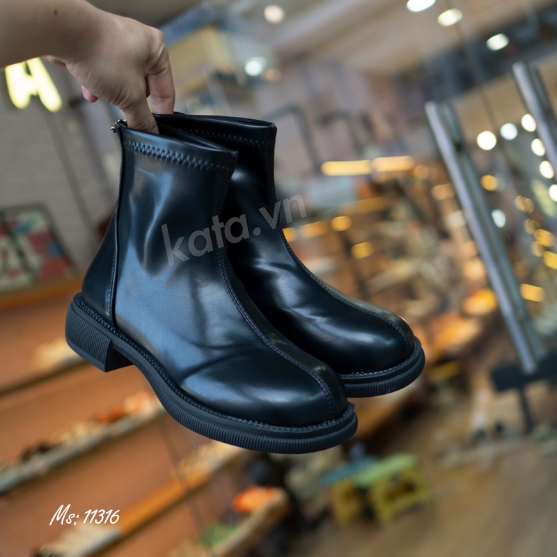 Giày boots nữ da mềm 11316