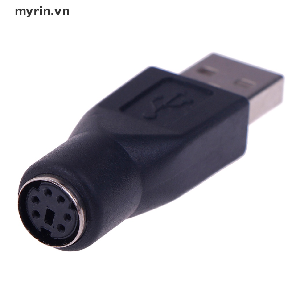 Set 2 Đầu Chuyển Đổi PS / 2 Male Sang USB Female Cho Chuột Và Bàn Phím Máy Tính