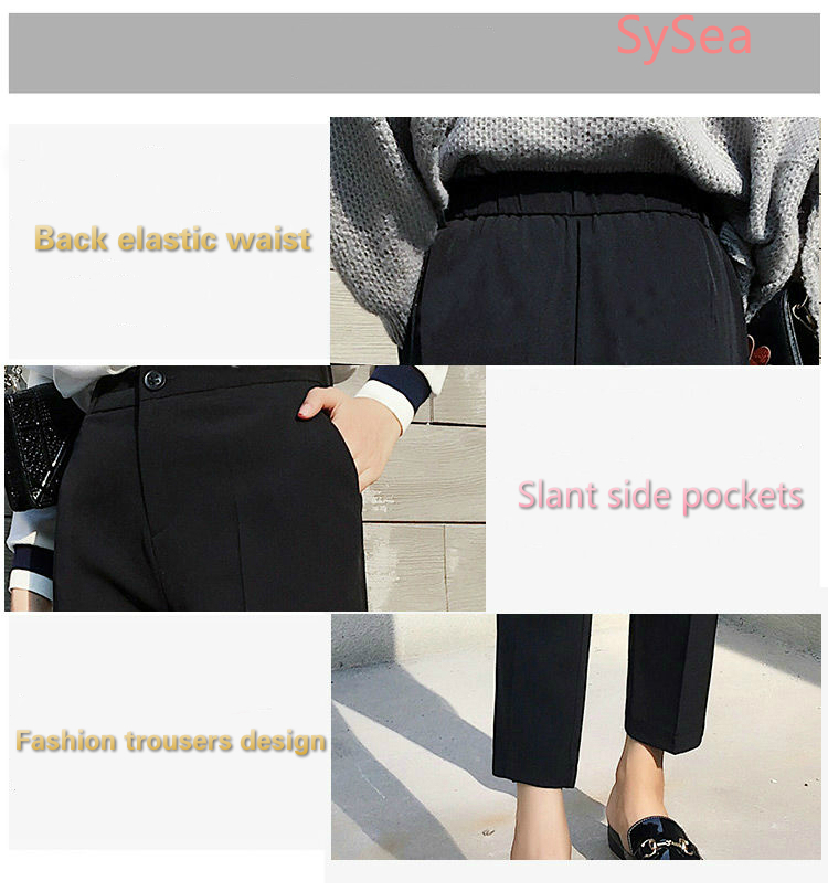 Quần Dài Màu Đen Phong Cách Hàn Quốc Thanh Lịch Cho Nữ