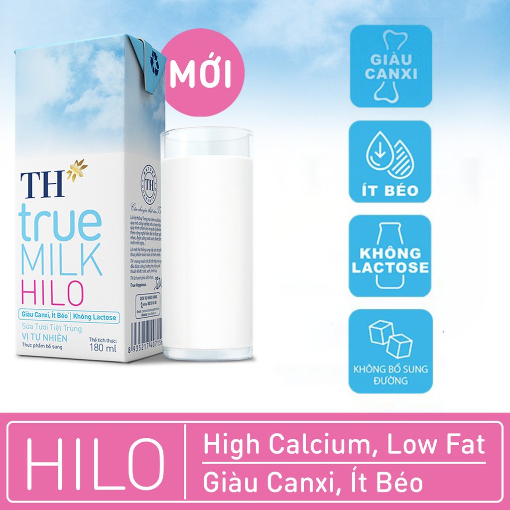 Thùng sữa TH TrueMilk HILO 180ml