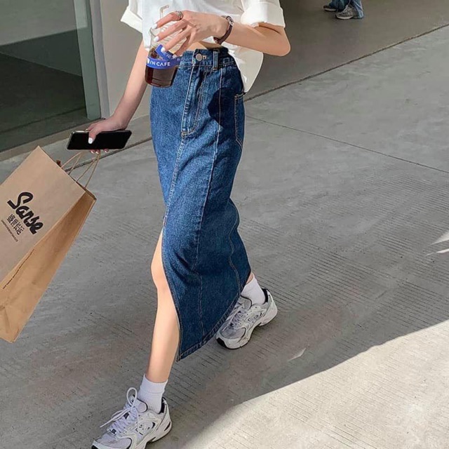 Chân Váy Jean Dài