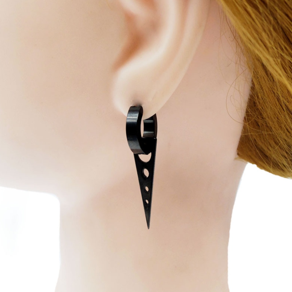 Khuyên tai tam giác cho nam nữ, thép titan siêu bền, không dị ứng, không gỉ ,thoải mái không gây dị ứng