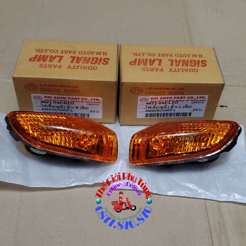 Cặp đèn xi nhan trước Wave thái 100 zin mới Thái Lan - 4621-042-LZO /4621-042-RZO