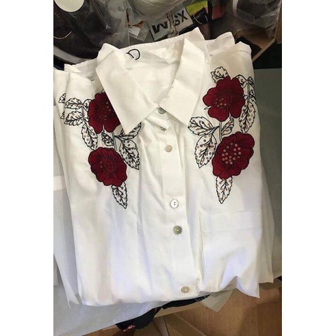 ÁO SƠ MI THÊU HỌA TIẾT HOA ZARA  SĂN SALE.