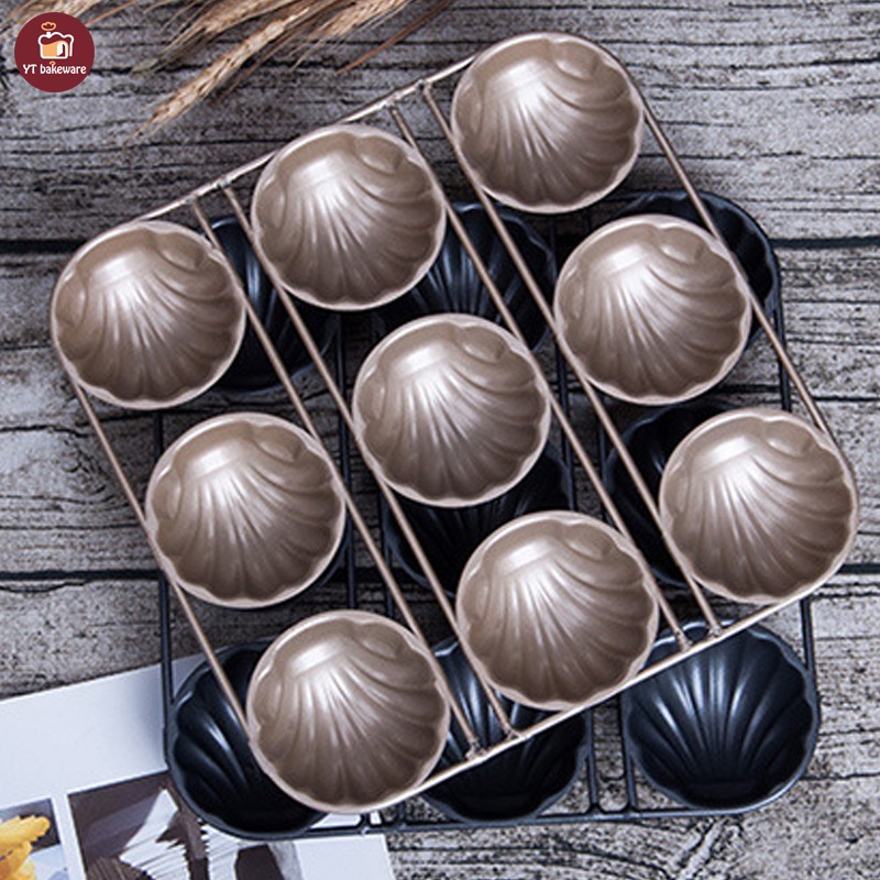 Khuôn Nướng Bánh 9 Ngăn Chống Dính Hình Vỏ Sò