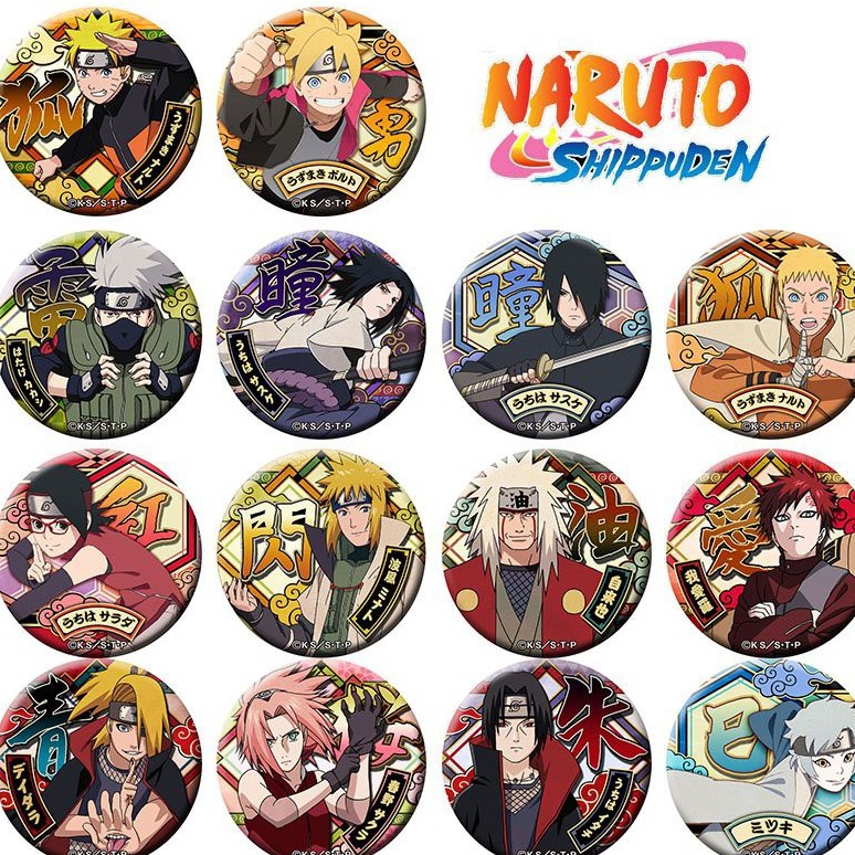 ( 1c ) Huy hiệu cài áo in hình NARUTO ĐẠI CHIẾN LÀNG LÁ pin cài áo anime chibi xinh xắn dễ thương