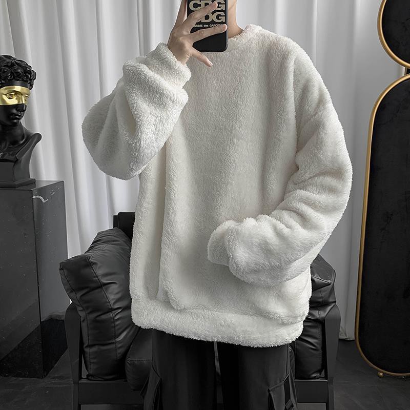 Áo Sweater Tay Dài Cổ Tròn Phối Lông Dày Dặn Ấm Áp Cho Nam nữ - kèm ảnh thật luôn đó