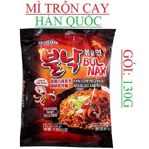 Lố 5 gói mì trộn cay Hàn Quốc Bulnak gói 130g (mì cay bạch tuộc)