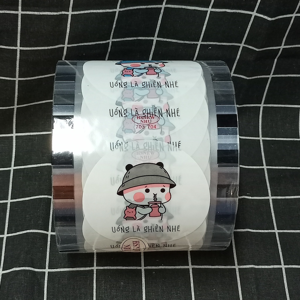 Màng ép ly nhựa,  màng ép cốc trà sữa từ 300ml đến 700ml hiệu HS NEW cam kết đủ 2400 ly/cuộn mẫu 703