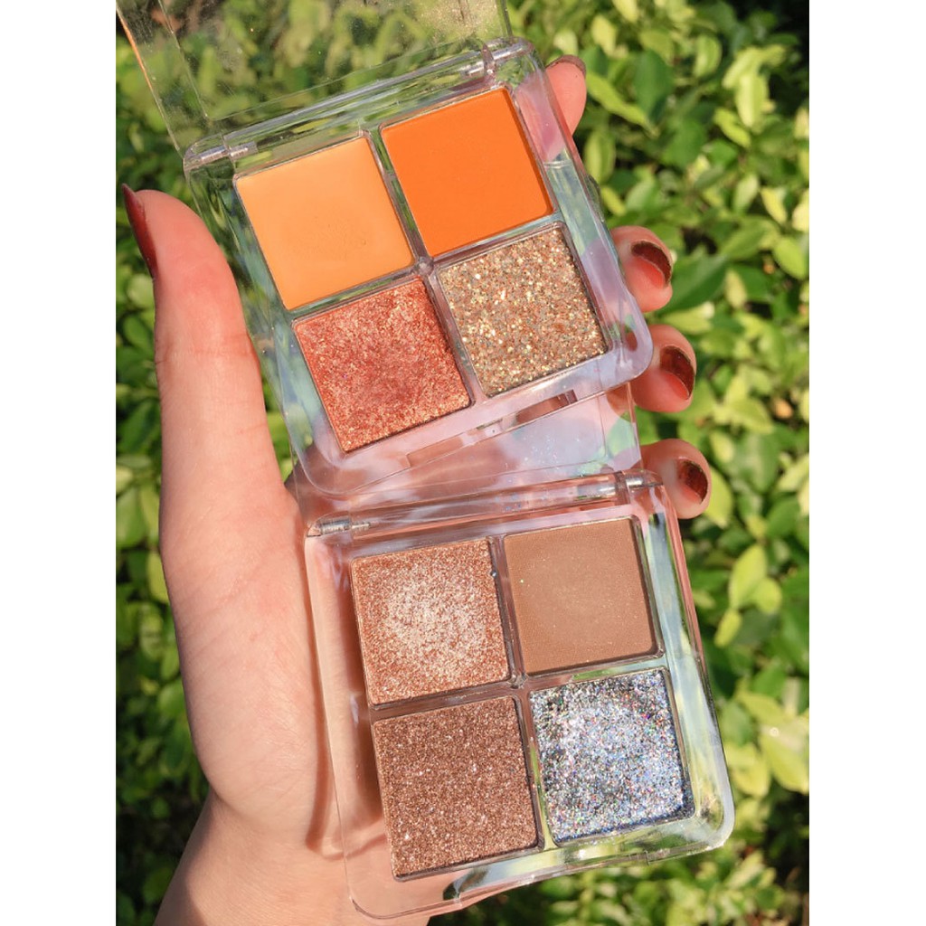 [Hàng mới về] Bảng Phấn Mắt 4 Màu Sắc Hiệu Ứng Lì / Ánh Nhũ Lấp Lánh Thời Trang | BigBuy360 - bigbuy360.vn