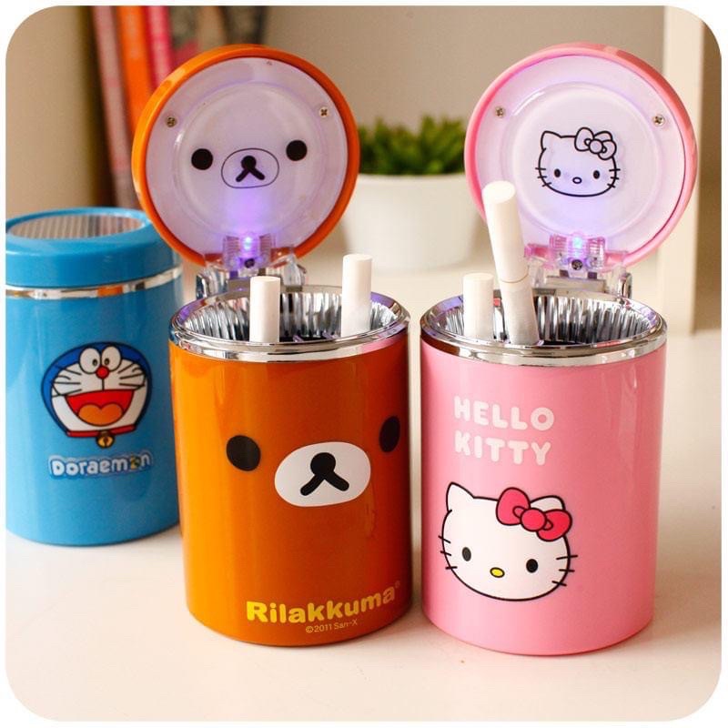 GẠT TÀN THUỐC CÓ ĐÈN LED DORAEMON HELLO KITTY