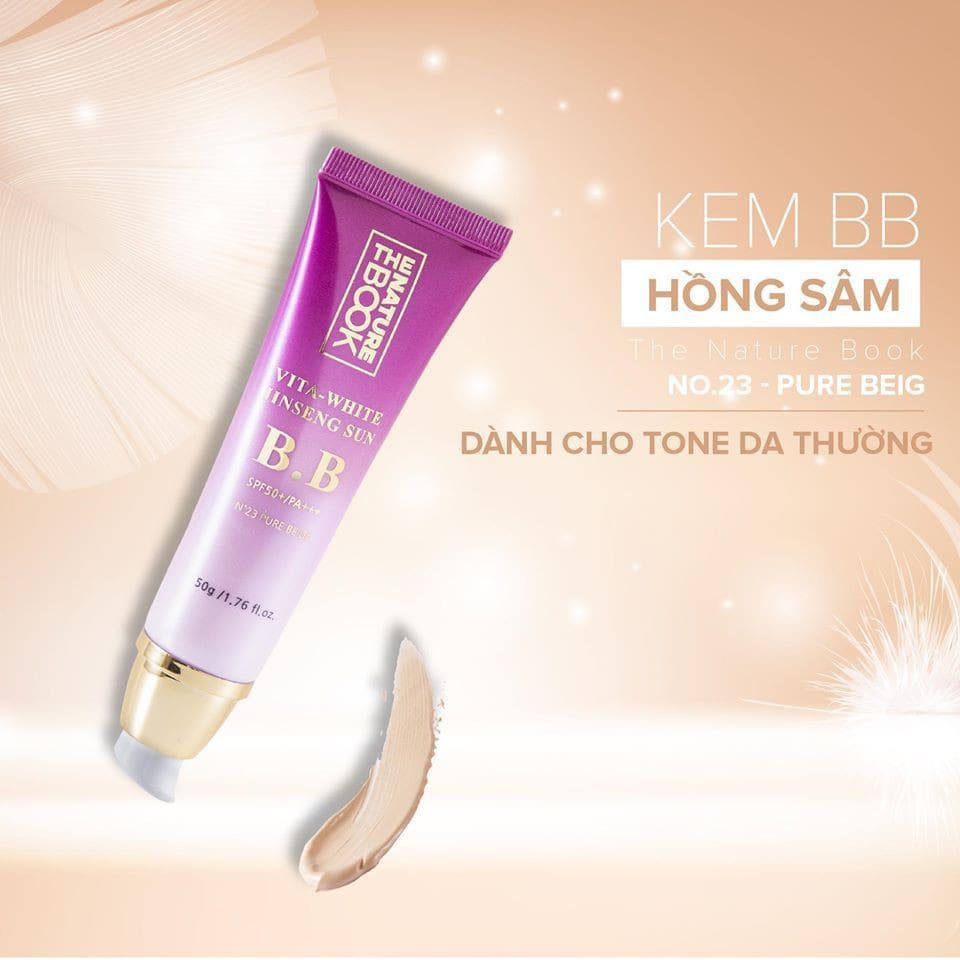 [CHÍNH HÃNG THE NATURE BOOK] KEM TRANG ĐIỂM CHỐNG NẮNG BB HỒNG SÂM THE NATURE BOOK – KEM DƯỠNG VITA WHITE JINSENG SUN BB