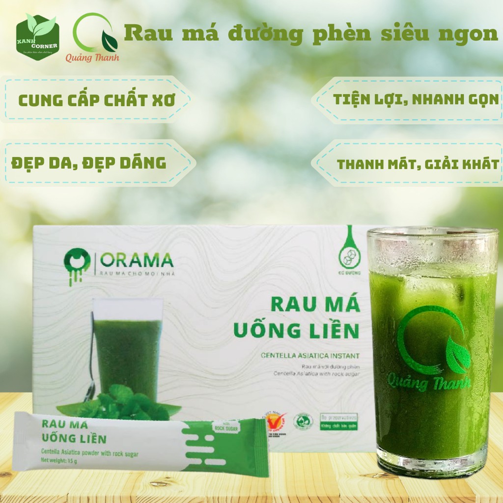 Hộp rau má đường phèn Orama Quảng Thanh 150g (10 góix15g) Xanh Corner