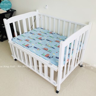 Ga vải bọc đệm cũi cho bé - chất liệu thô lụa cao cấp