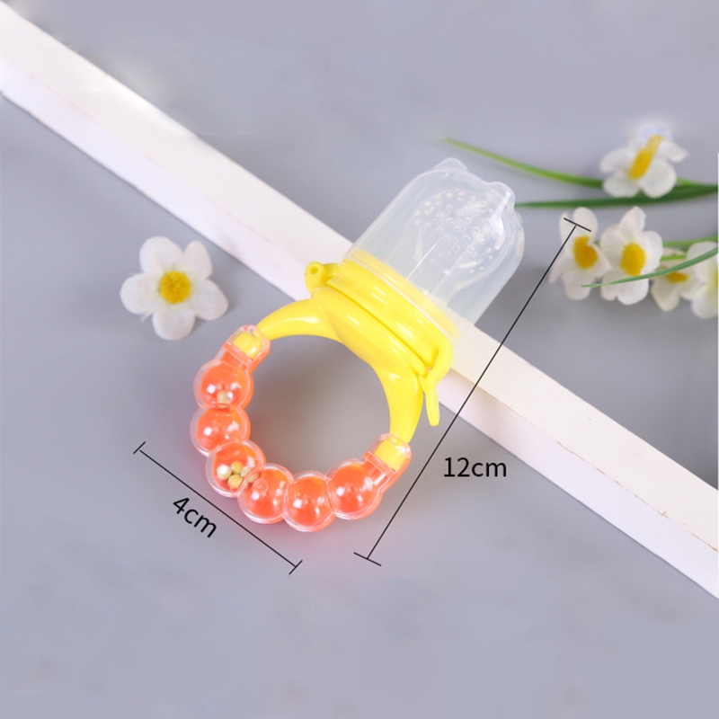 &lt; Hàng Có Sẵn &gt; Núm Ti Giả Có Chuông Cho Bé Sơ Sinh Bé Cắn Thức Ăn Rau Củ Quả