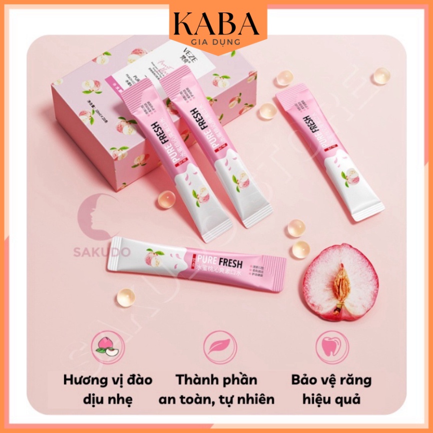 Gói nước súc miệng làm sạch răng miệng giảm tình trạng ố vàng giảm hôi miệng KABA