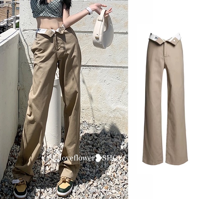 Quần Jean Nữ Lưng Cao Có Túi Màu Sắc Đơn Giản