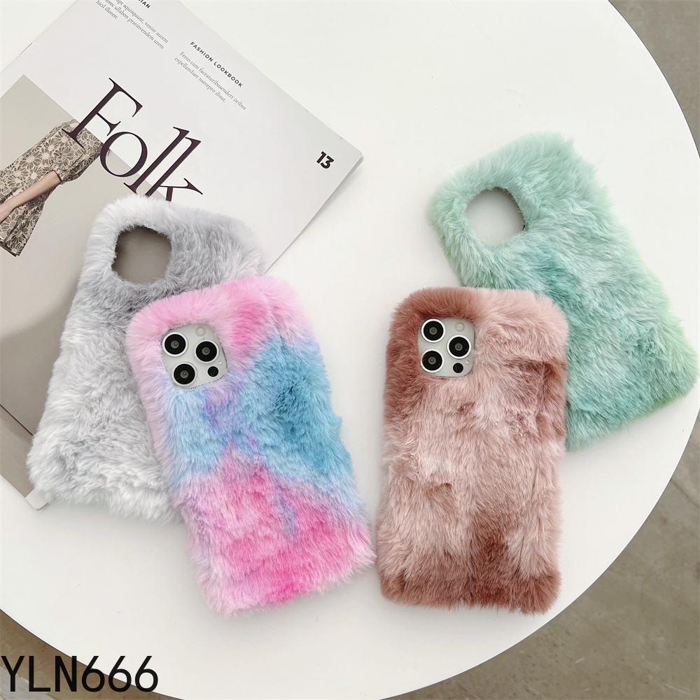 Ốp Điện Thoại Lông Nhung Màu Gradient Cho Vivo Y33S Y53S Y55 Y12A Y17 Y30 Y50 Y51 Y31 Y52 Y72 Y75 Y76 5G Y21 Y20i Y21S Y20 Y20S