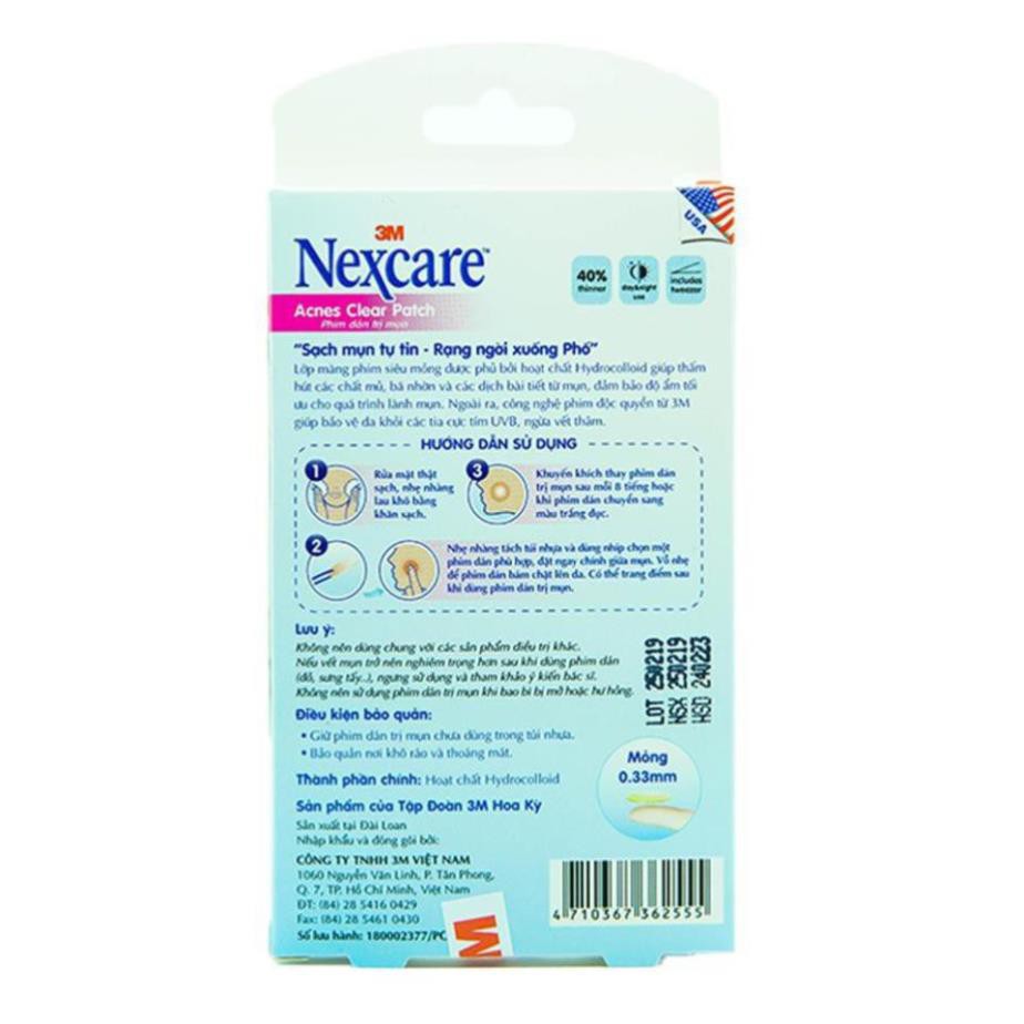 (HÀNG CHÍNH HÃNG) Miếng dán mụn 8mm Nexcare 3M TA030 30 miếng RẤT HIỆU QUẢ